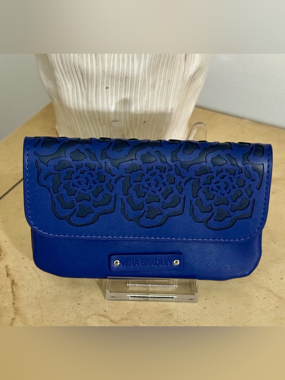 Vera Bradley Retired Faux Leather Laser Cut Snap & Zip Case Wallet